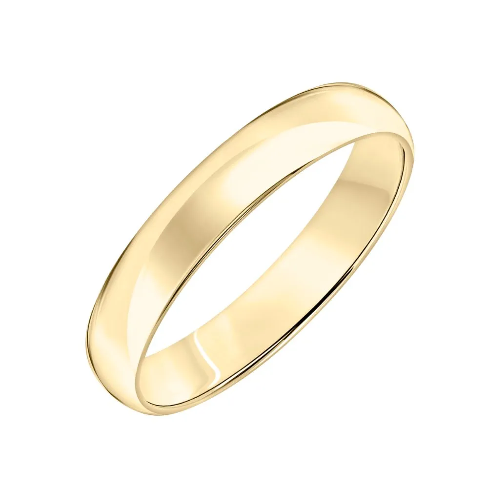 14k Plain Gold Wedding Band 4mm