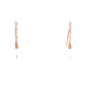 14KR Diamond And Pearl Dangle Fashion Earrings