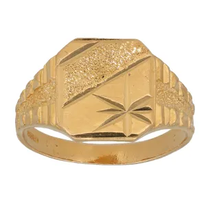 22ct Gold Patterned Signet Ring Size P