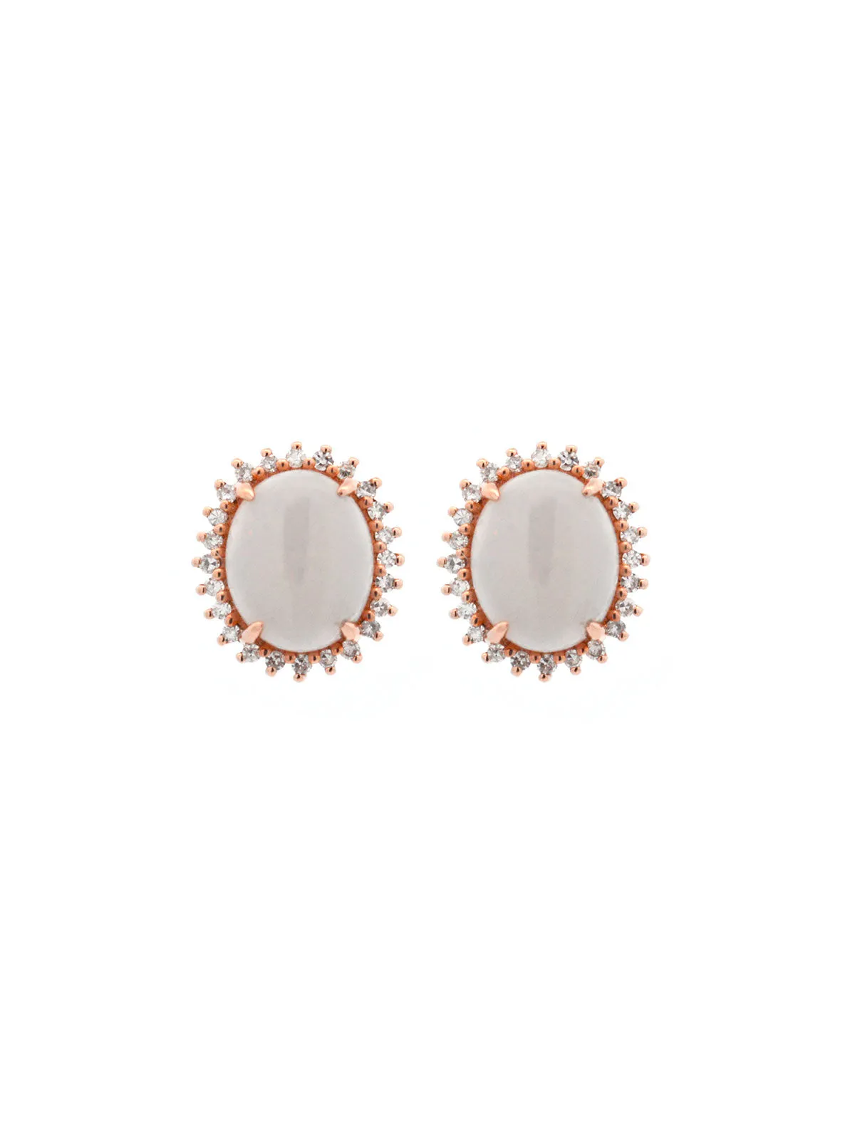 2.60ct Diamond Opal 14K Gold Halo Stud Earrings