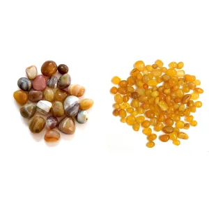 2kg Golden Banded Onyx Pebbles   2kg Yellow Onyx Pebbles
