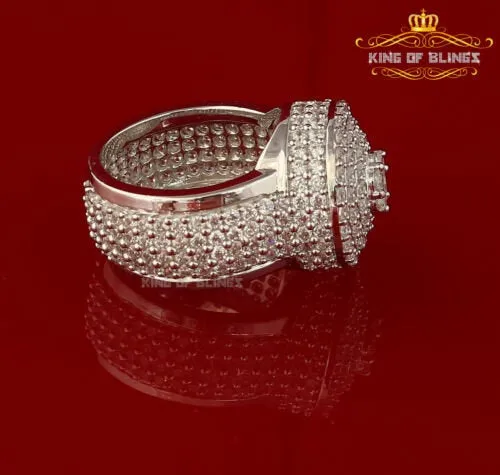 925 Sterling Silver White 15.00CT Cubic Zirconia Round Men's Ring Gifts Size 10