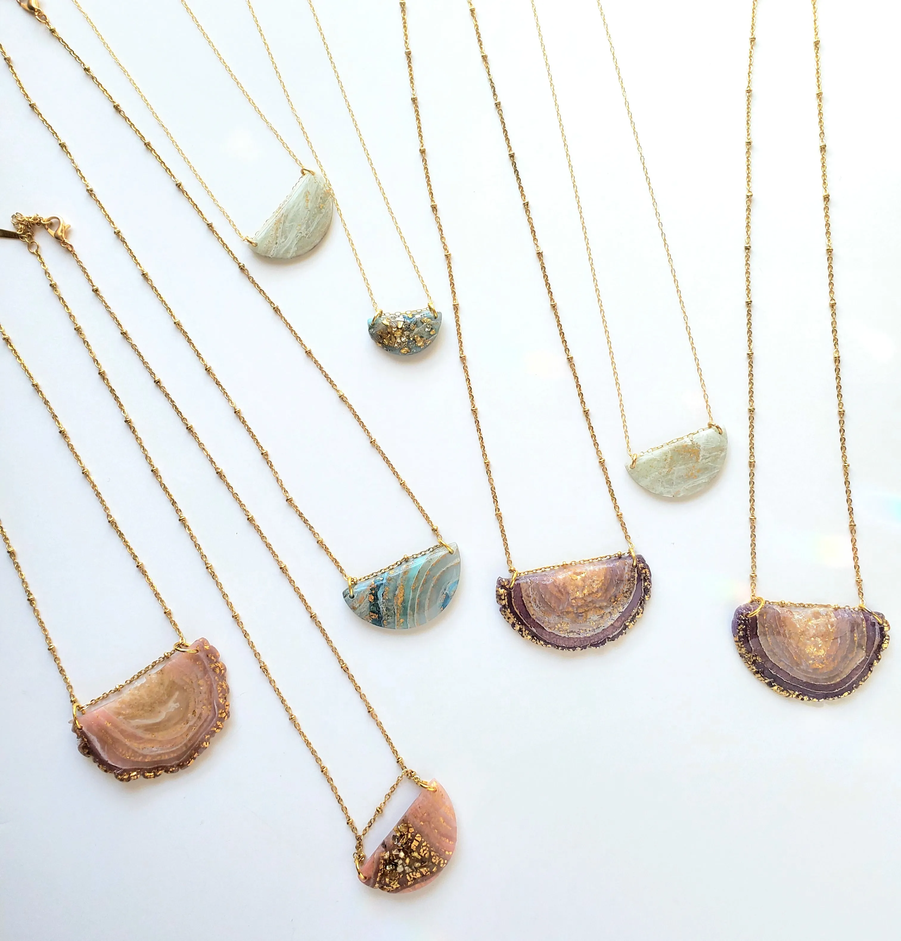 Agate Inspired Pendant Necklace