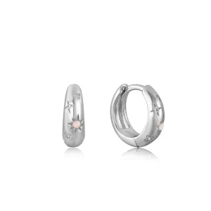 Ania Haie Silver Starry Kyoto Opal Huggie Hoop Earrings