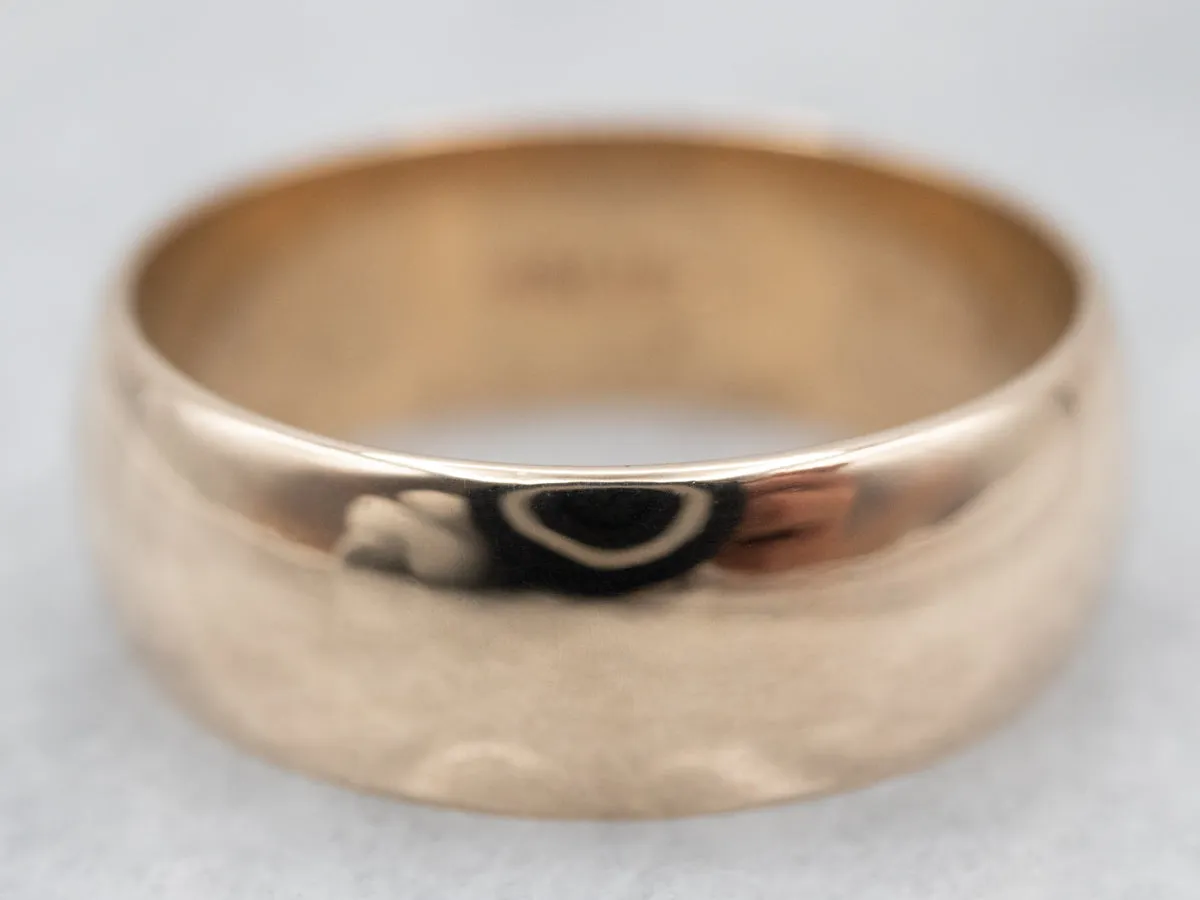Antique Yellow Gold Plain Wide Wedding Band