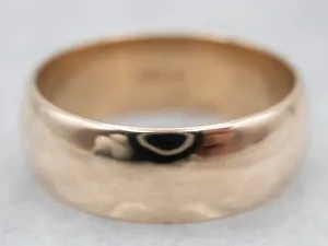 Antique Yellow Gold Plain Wide Wedding Band