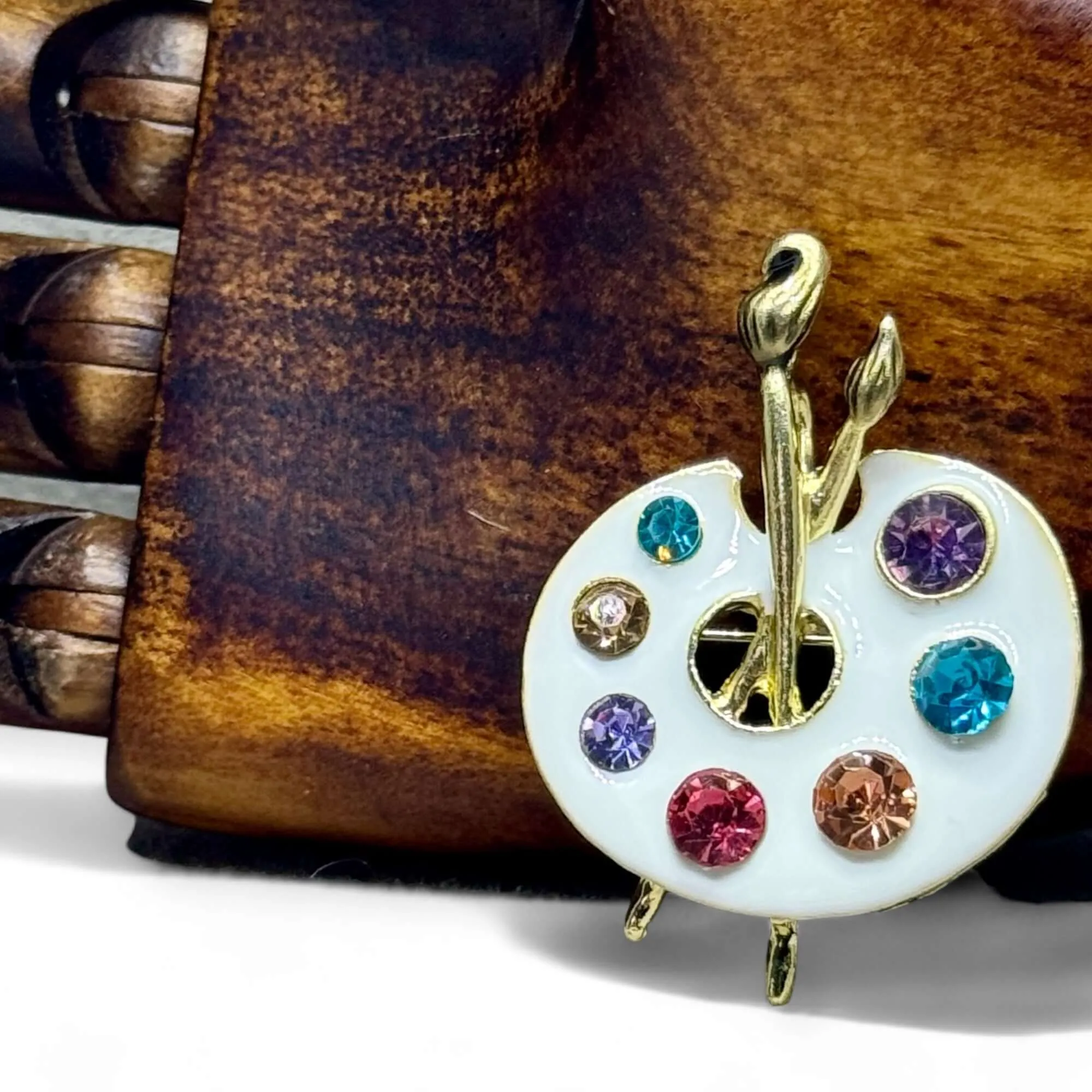 Artists Pallet Enamel Brooch