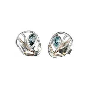 Banyan Blue Topaz and Goldfill Earrings