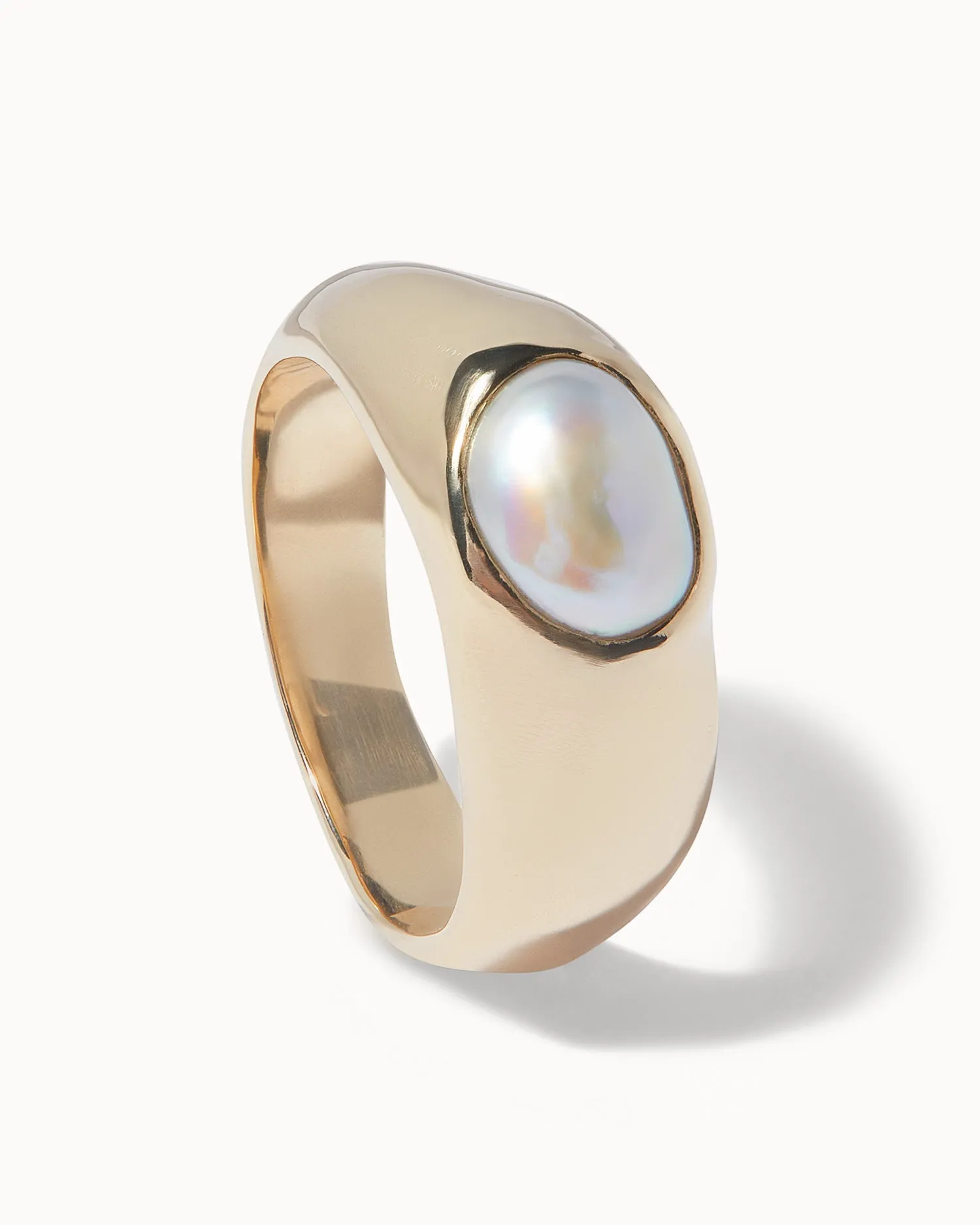 Baroque Pearl Signet Ring