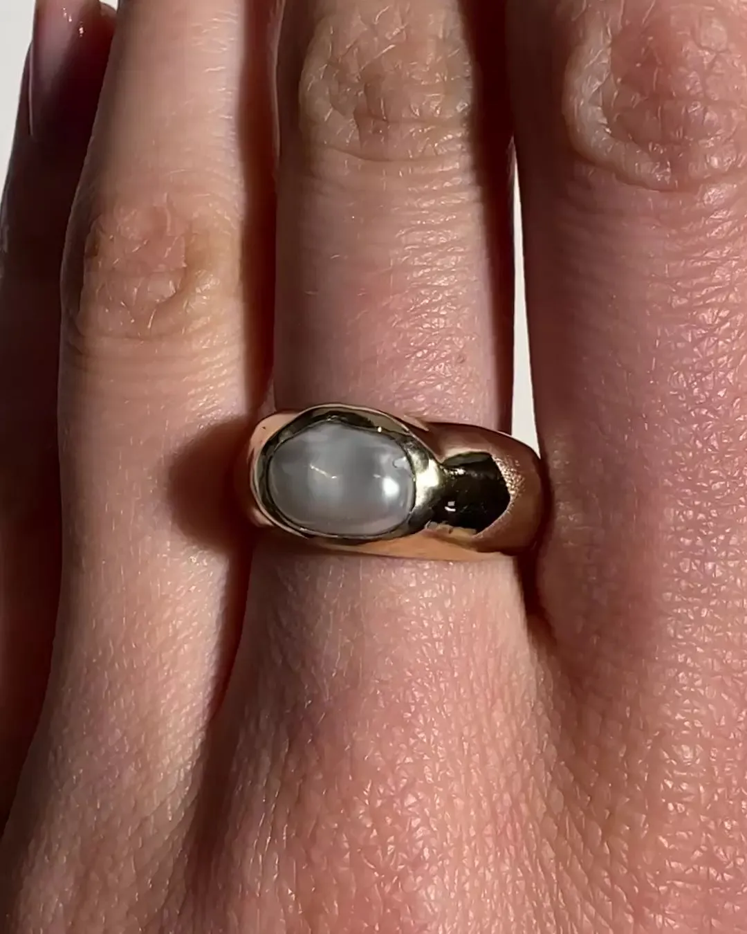 Baroque Pearl Signet Ring