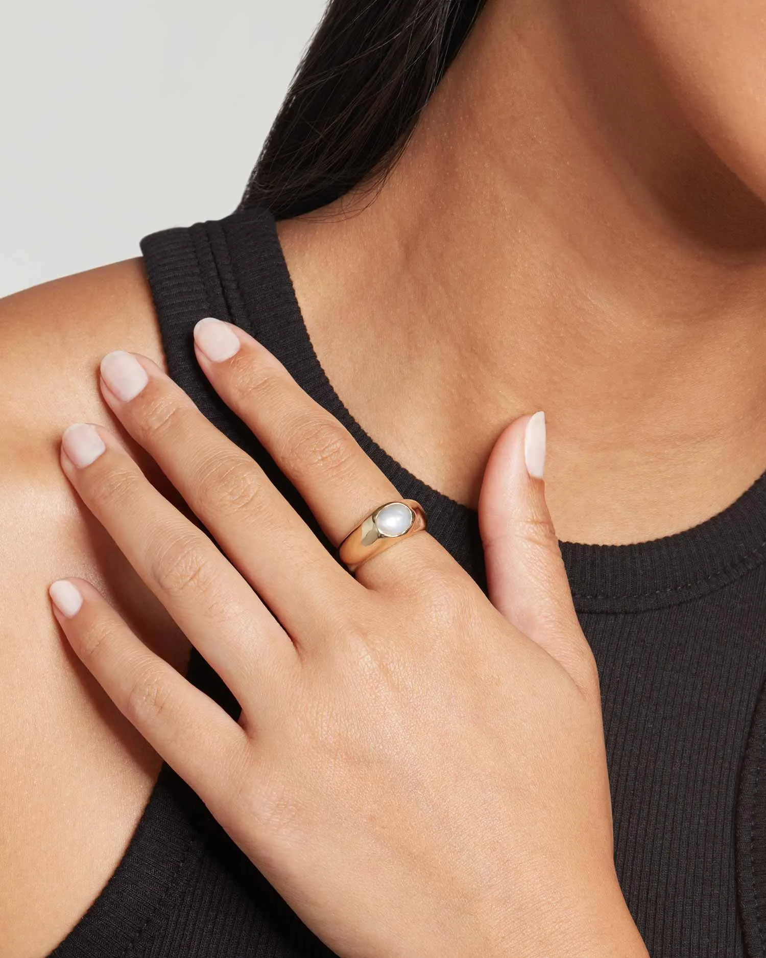 Baroque Pearl Signet Ring