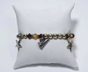 Beaded Cheerleader Sterling Silver Charm Bracelet