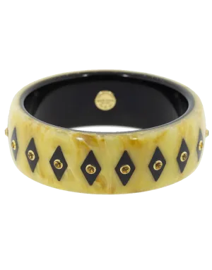 Beige and Black Citrine Bakelite Bangle
