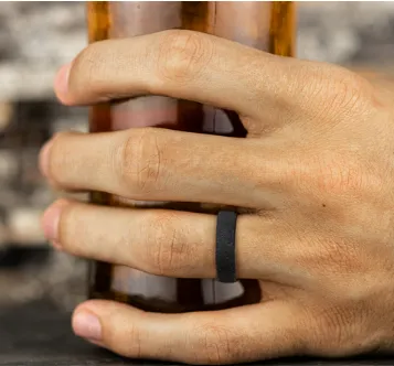 Benchmark 6.5mm Titanium European Comfort Fit Wedding Band with Concrete Textured Surface