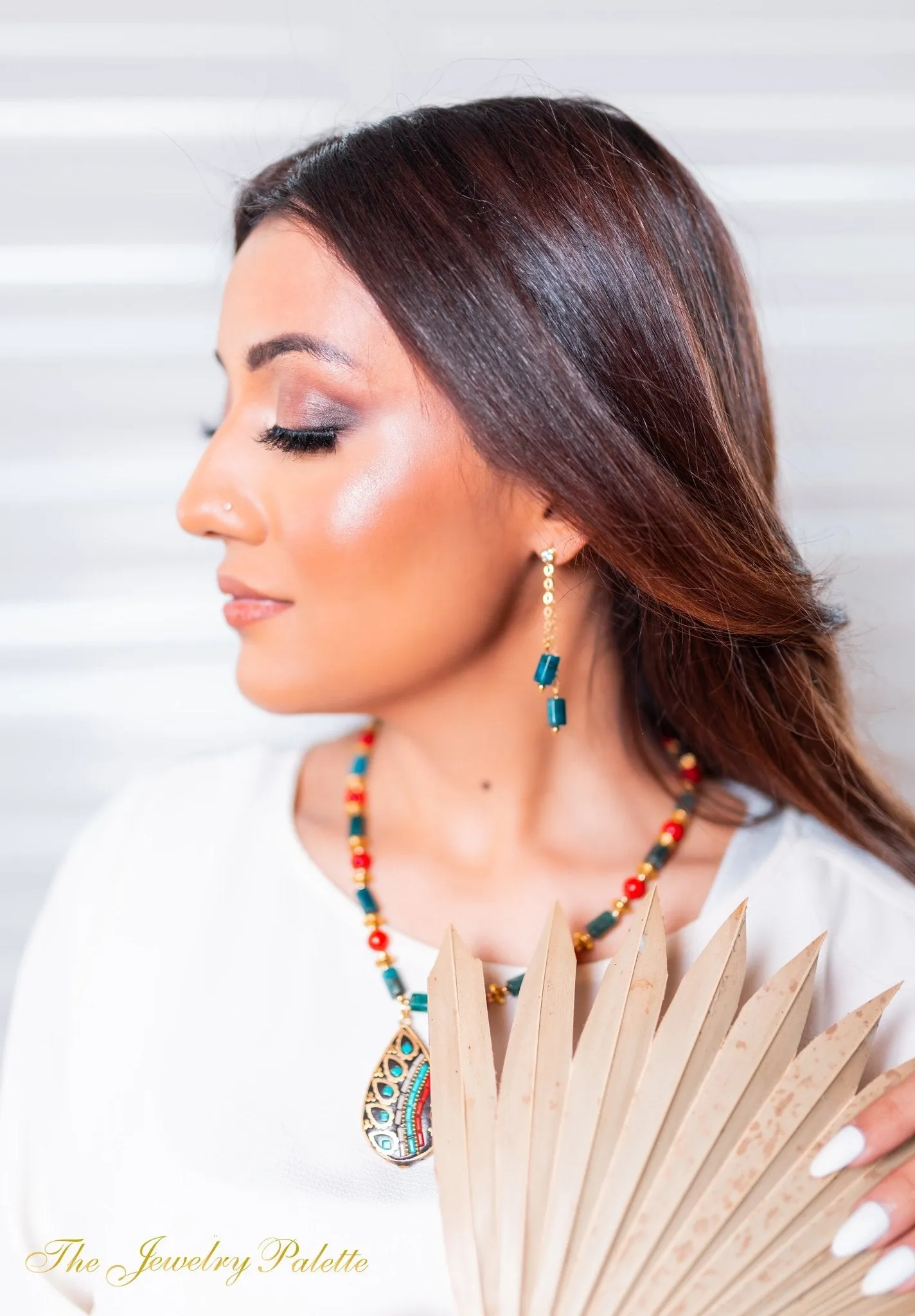 Catalina multi gemstone pendant choker necklace