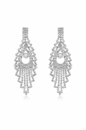 Charming Chandelier Crystal & Silver Plated Earrings