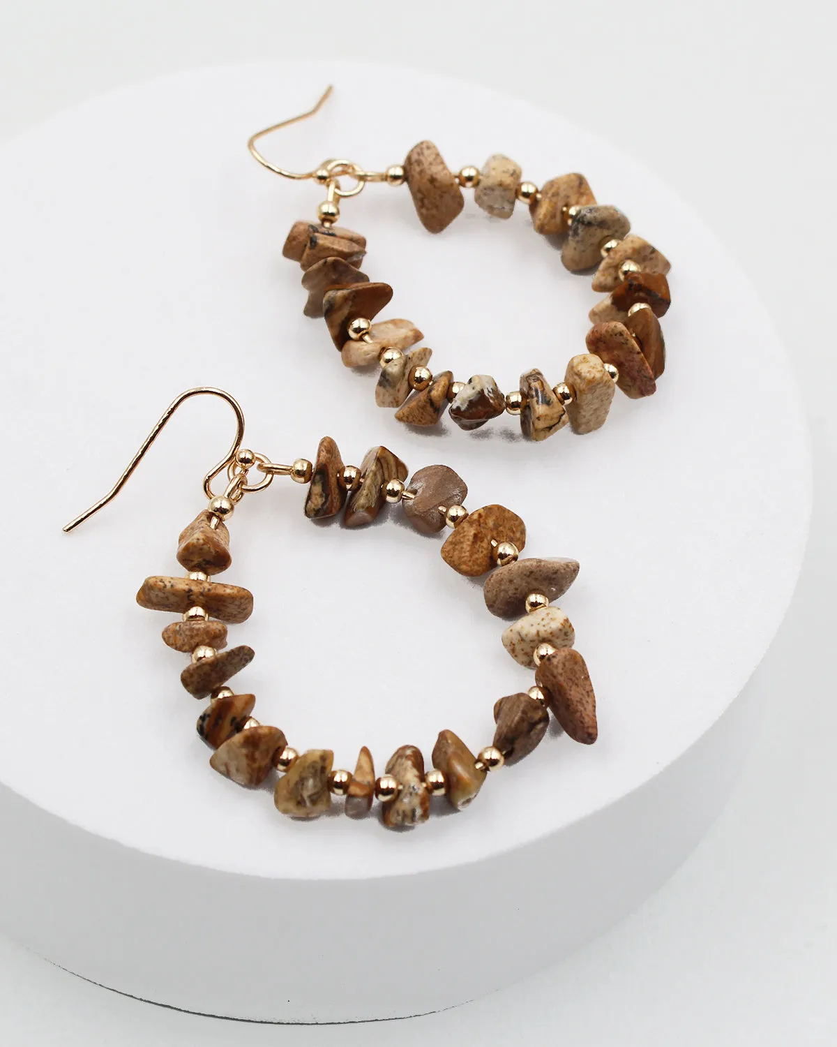 Chip Stone Dangle Earrings