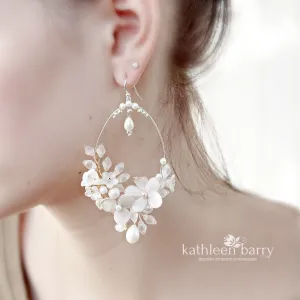 Chloe Statement floral chandelier bridal earrings - assorted colors available