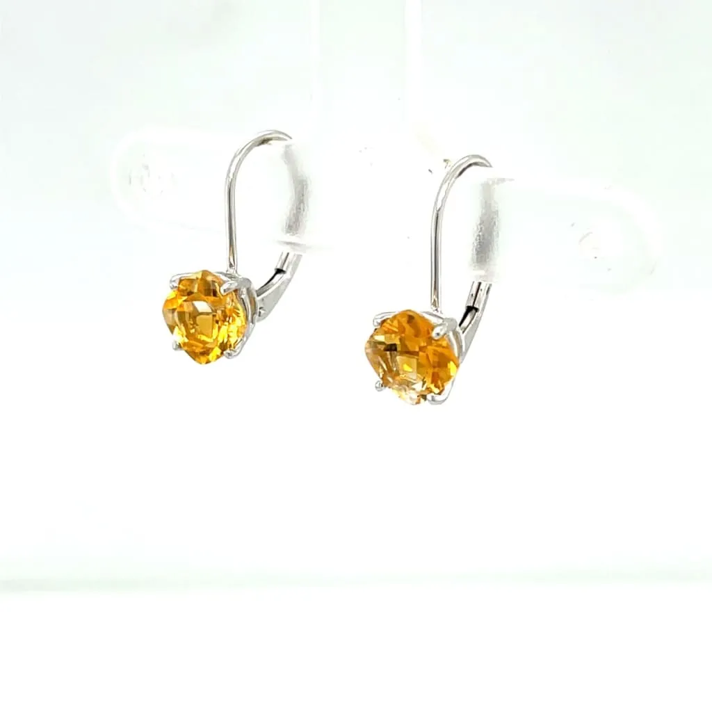 Citrine Earrings 14K White Gold at Regard Jewelry in Austin Texas
