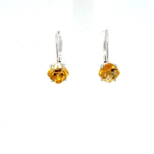 Citrine Earrings 14K White Gold at Regard Jewelry in Austin Texas