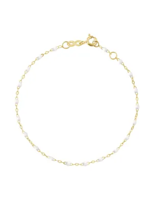 Classic Gigi White Resin Yellow Gold Bracelet