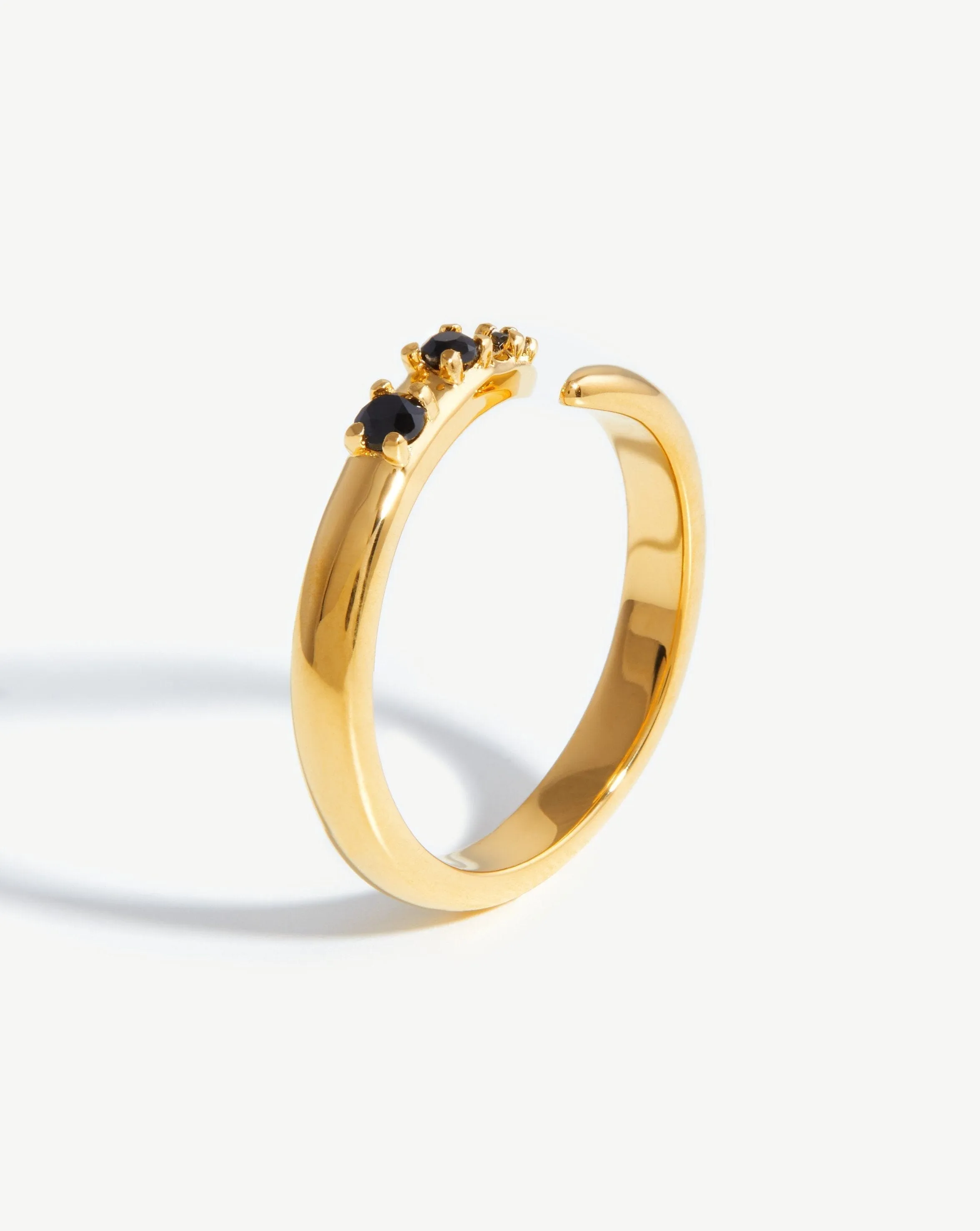 Claw Studded Ring | 18ct Gold Vermeil/Black Onyx