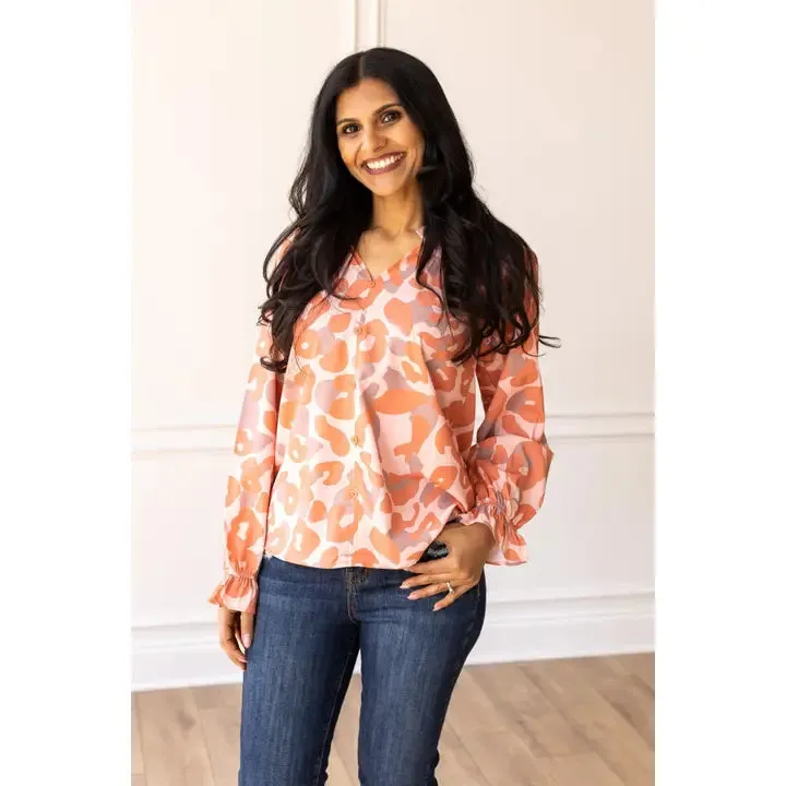 Coral Jungle Queen Leopard Top