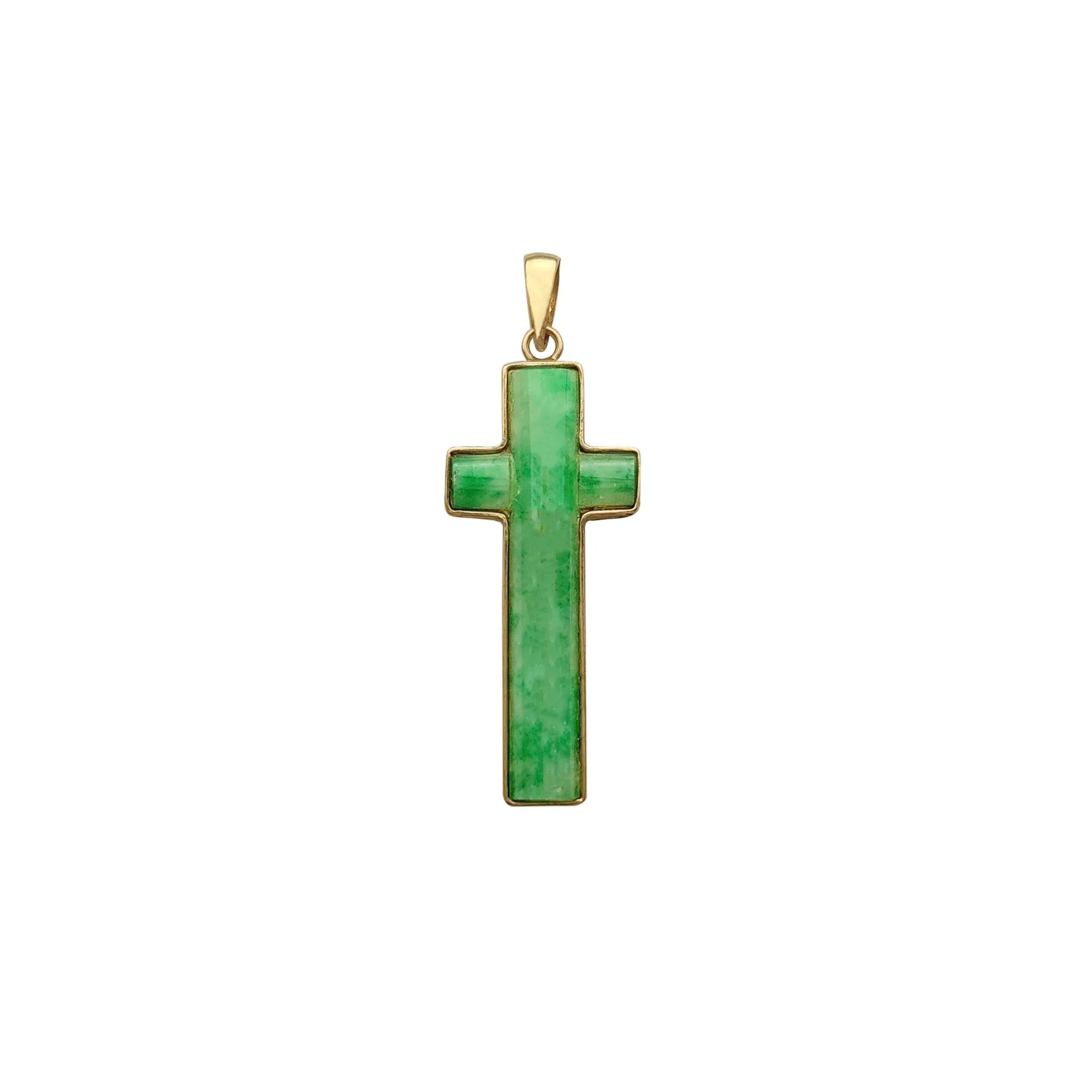 Cross Jade Pendant (14K)