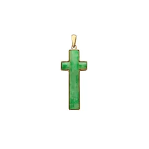 Cross Jade Pendant (14K)