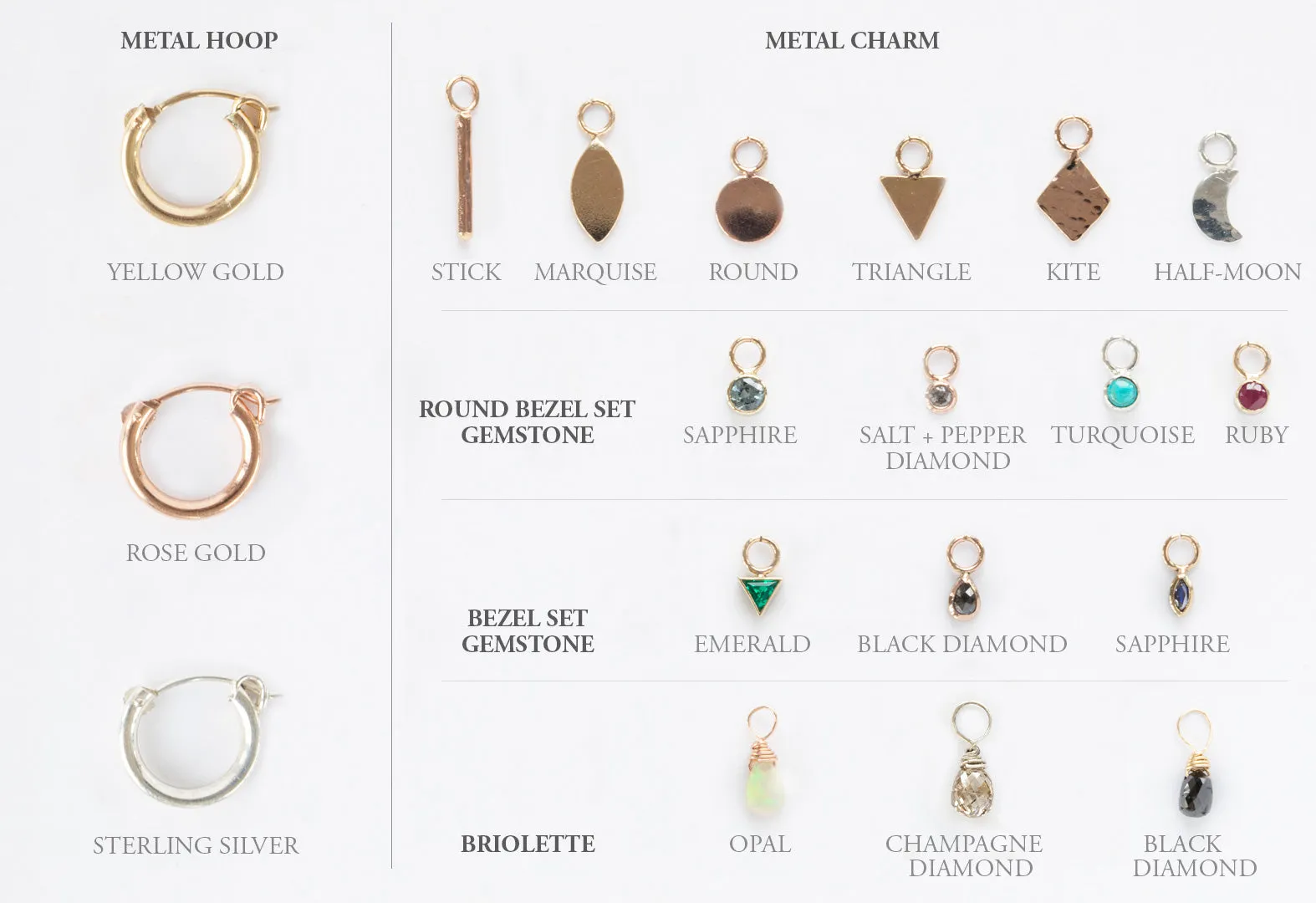 Custom Charm Hoop Earrings