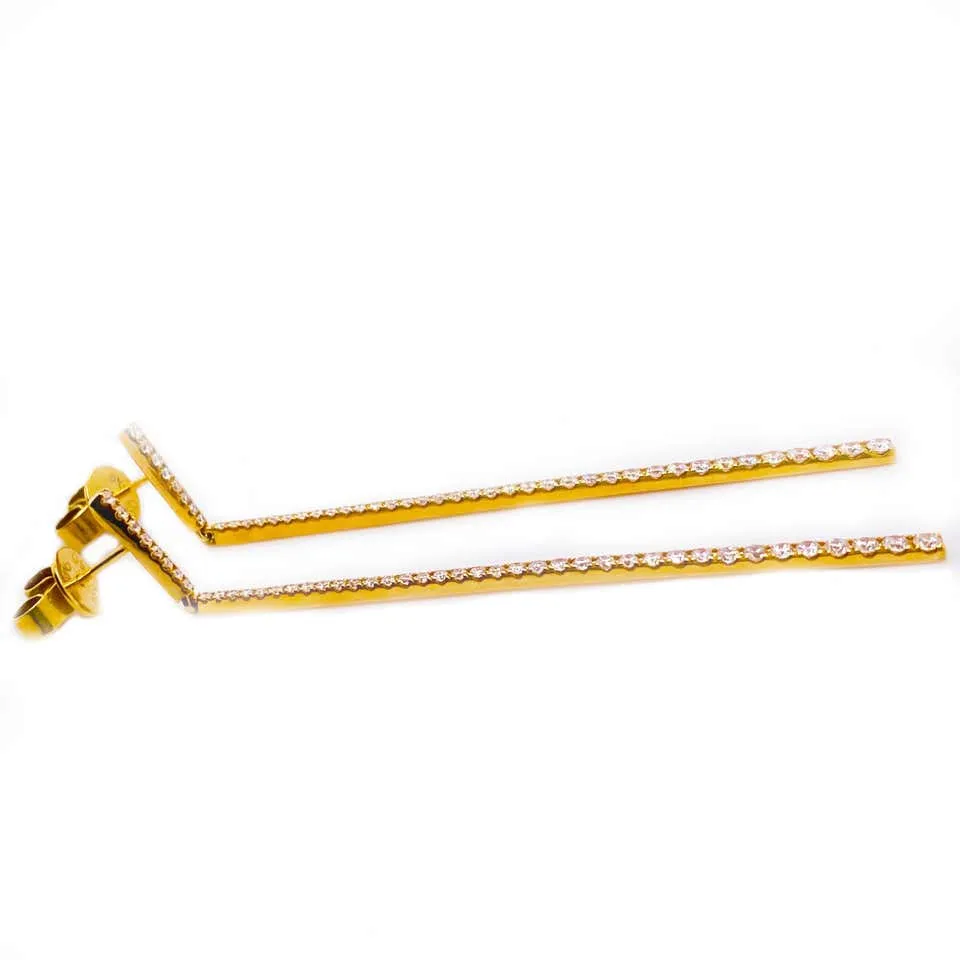 Diamond Bar Earrings
