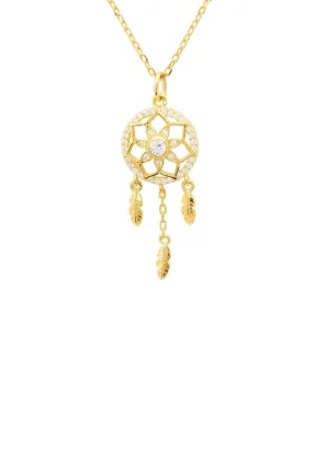 Dreamcatcher Necklace Gold