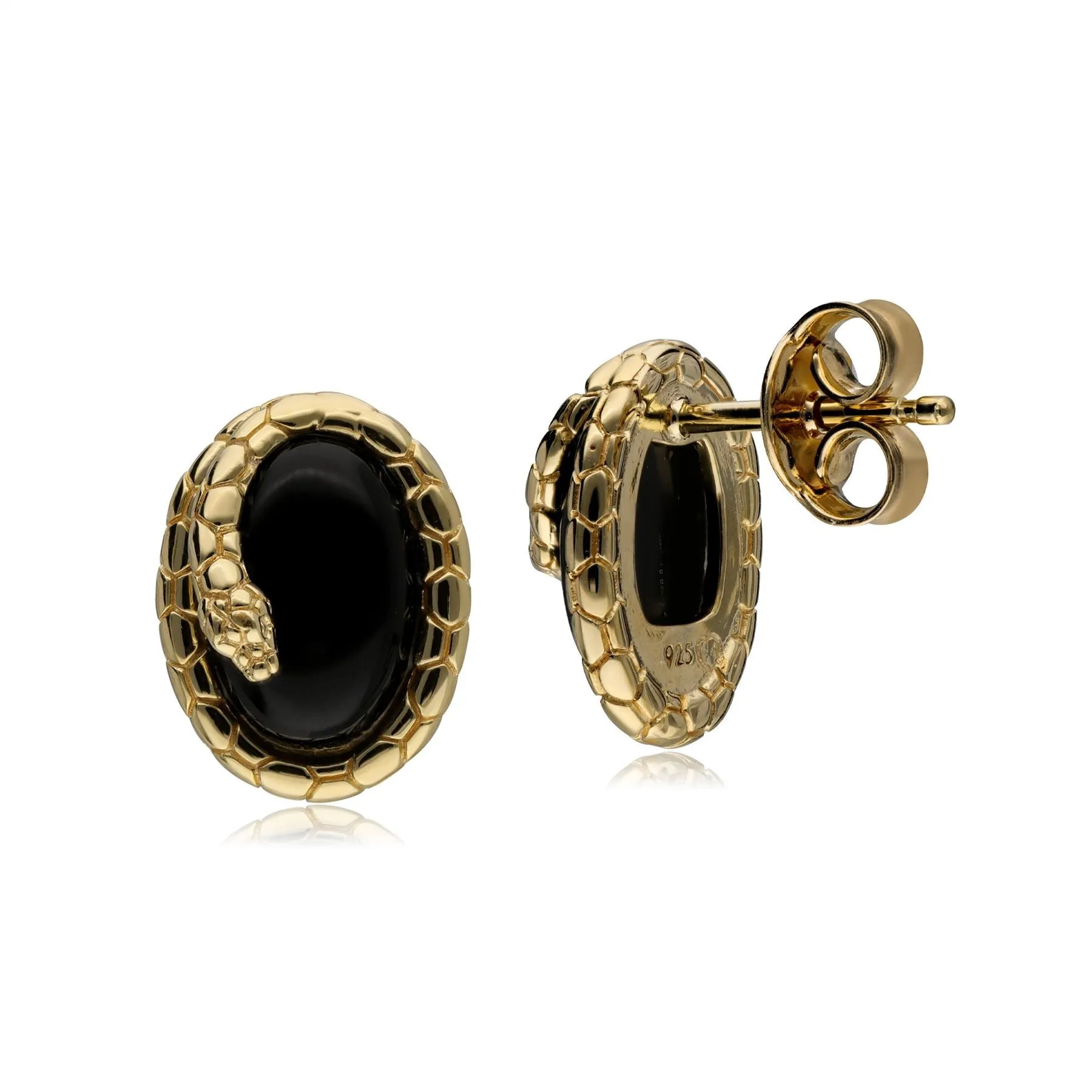 ECFEW™ 'The Ruler' Onyx Wickelnde Schlange Ohrstecker