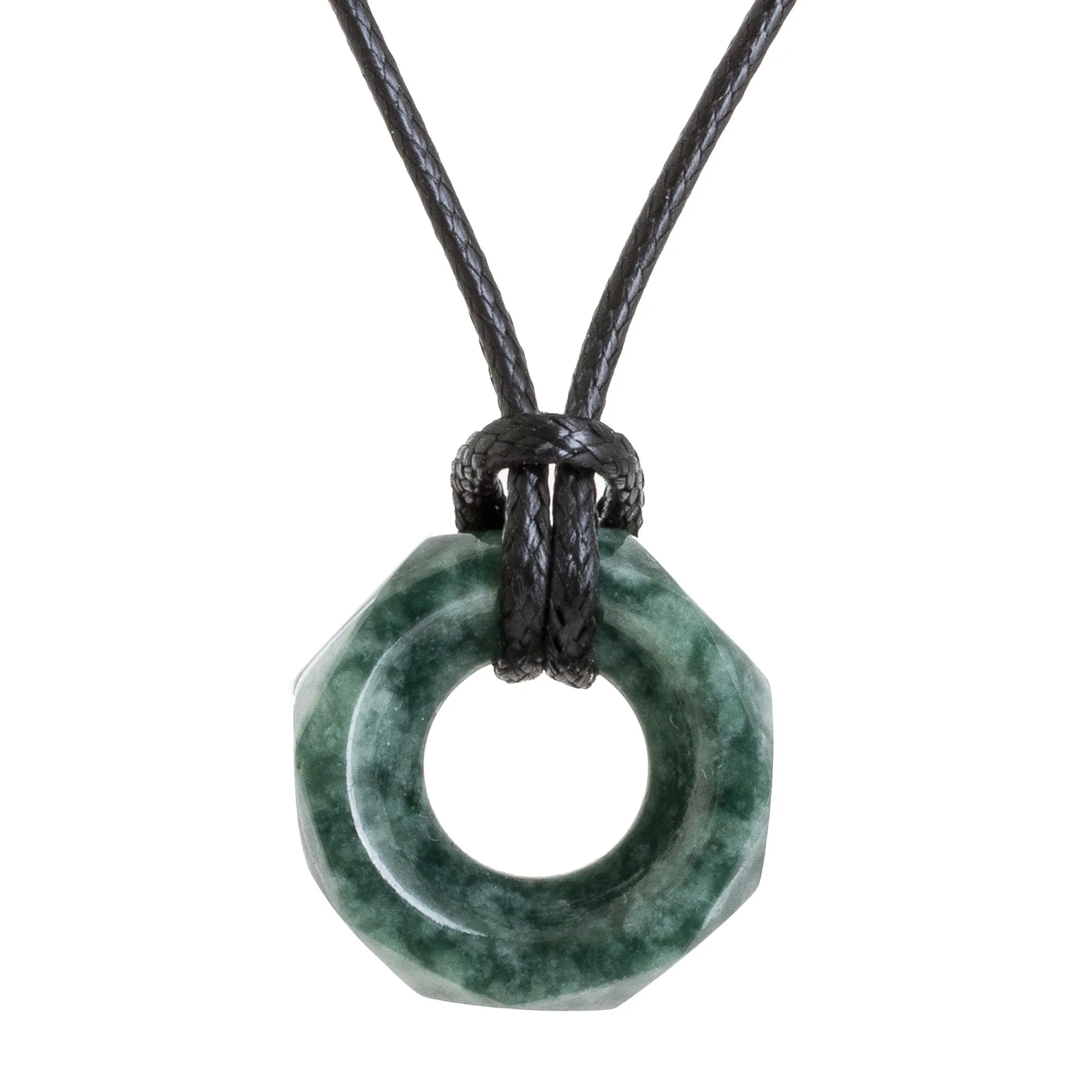 Faceted Green Jade Pendant Necklace from Guatemala - Green Ancestral Treasure | NOVICA