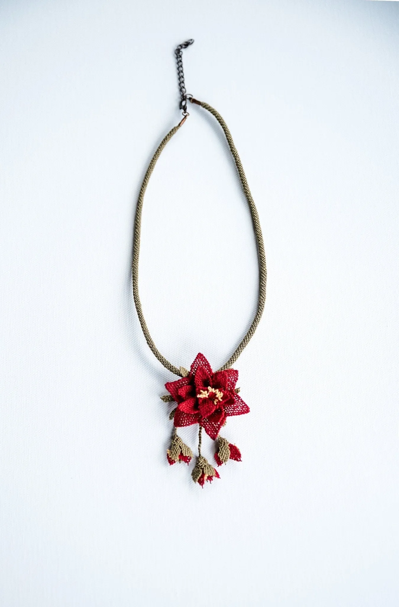 Floral Crochet Statement Necklace