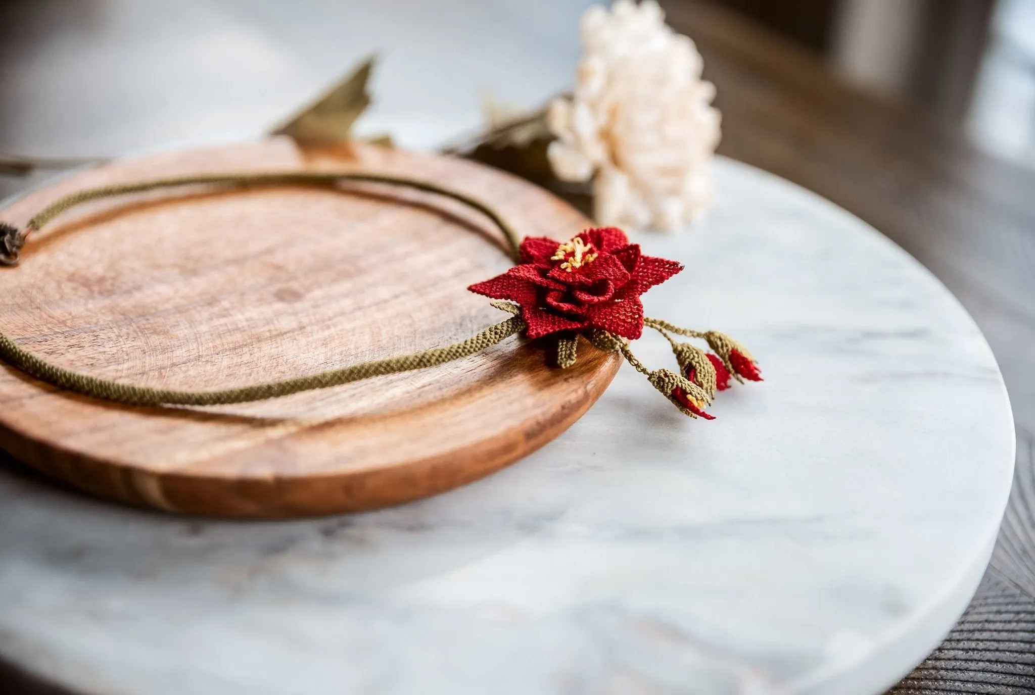 Floral Crochet Statement Necklace