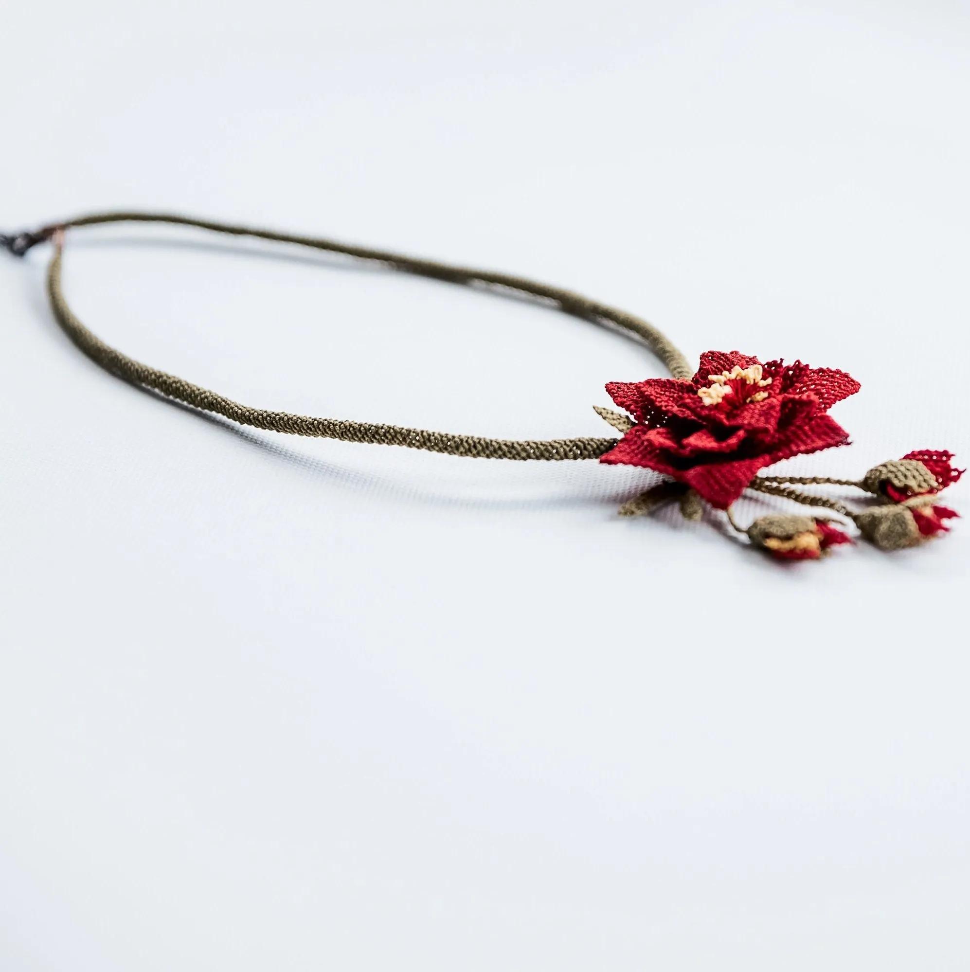 Floral Crochet Statement Necklace