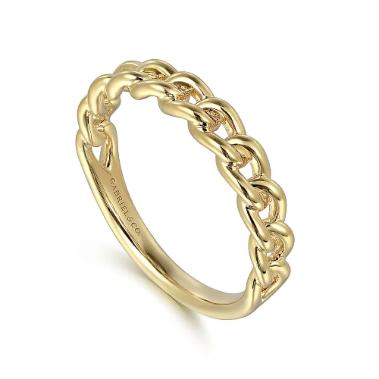 Gabriel & Co. Polished Cuban Link Style Ring