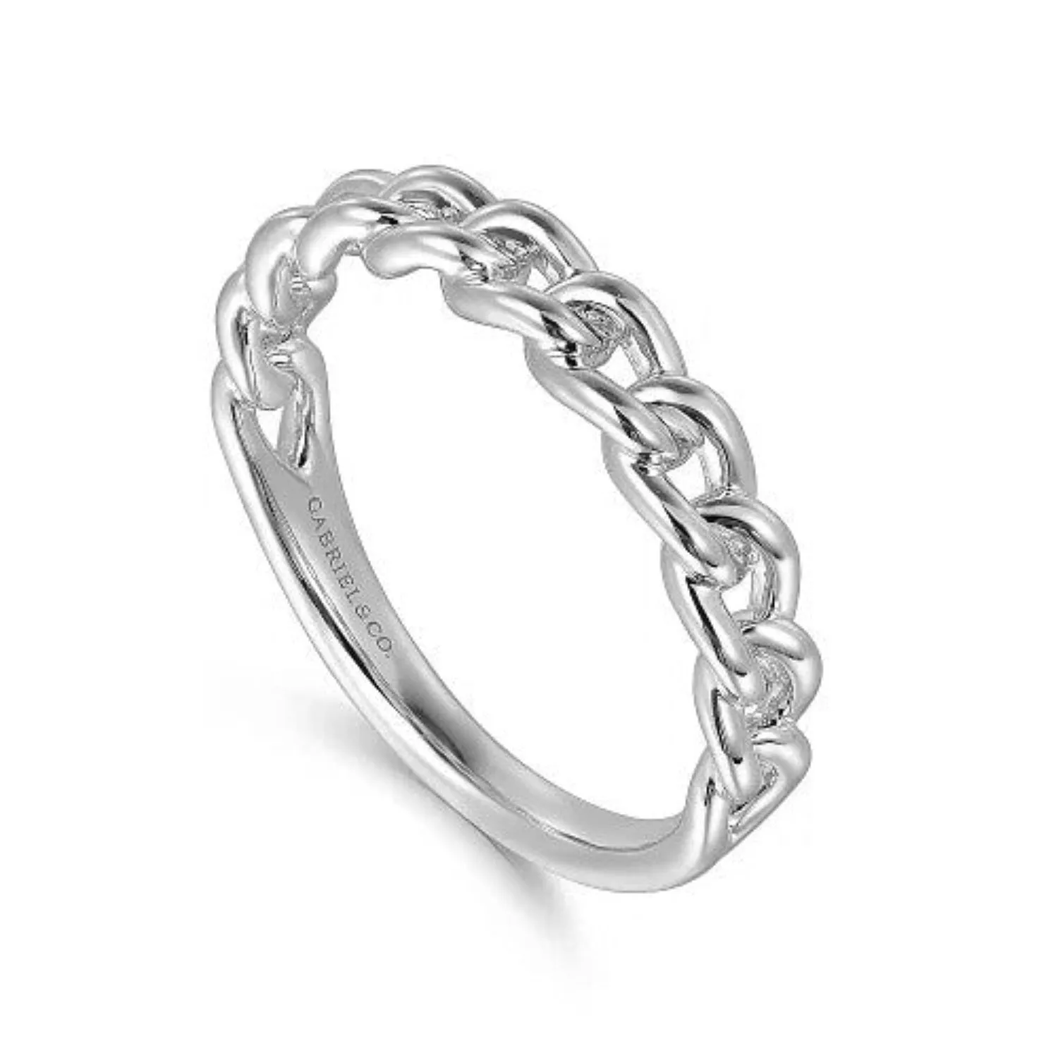 Gabriel & Co. Polished Cuban Link Style Ring