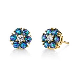 Graceful Blossom - 14K Yellow Gold Natural Alexandrite Earring