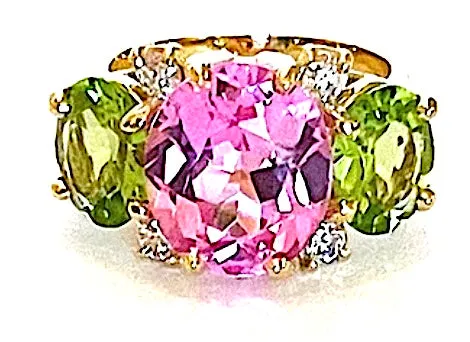 Grande GUM DROP™ Earrings with Pink Topaz and Purple Amethyst and Diamonds