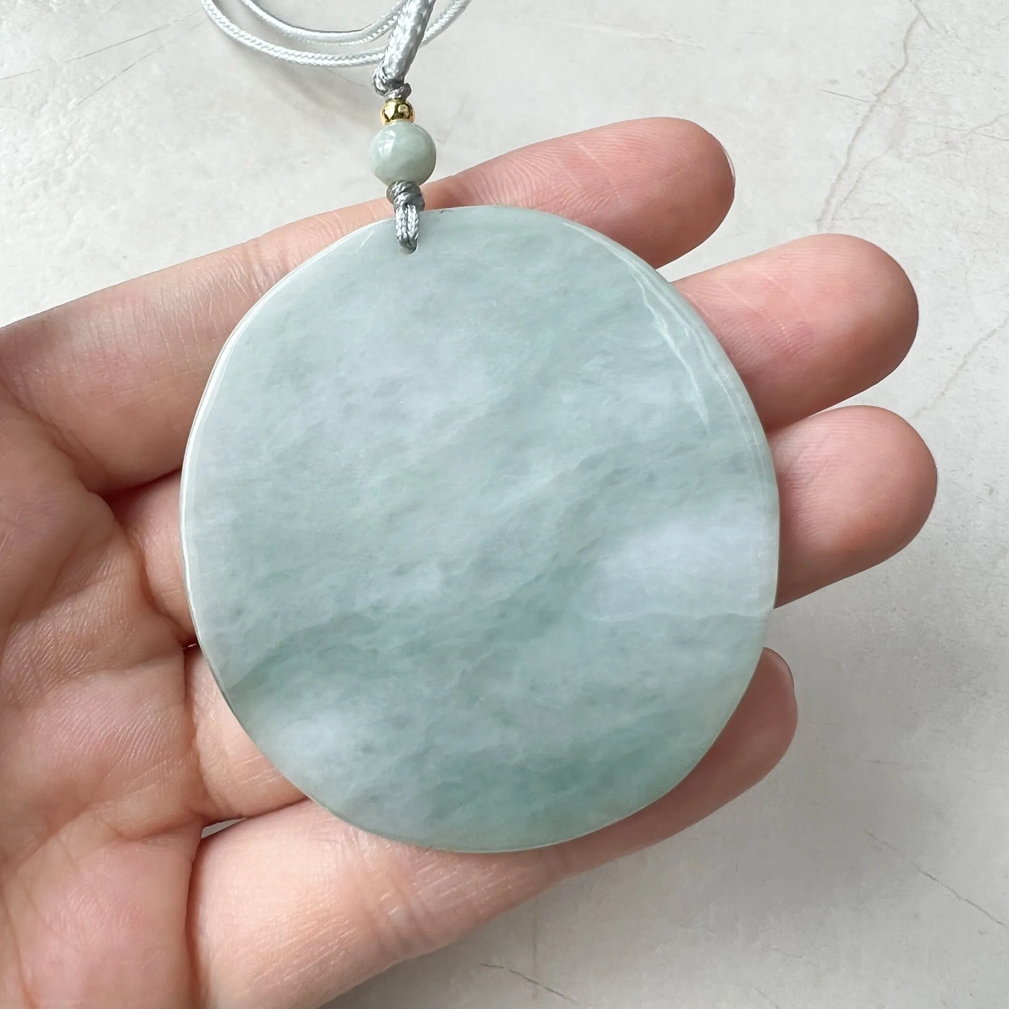Green Jadeite Jade Guan Yin Avalokiteshvara, Dragon, Quan Am, Hand Carved Pendant Necklace, YJ-1221-0319681