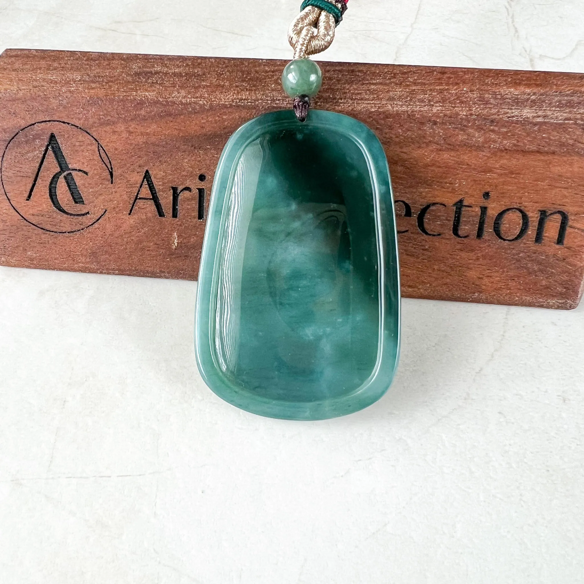 Jadeite Jade Amitabha Buddha Amita Amida and Dragon, Blue Green Carved Pendant Necklace, YX-1122-1680210555