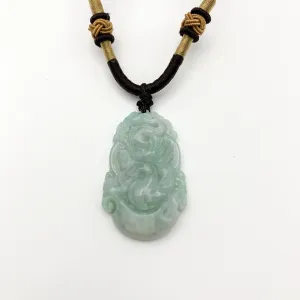 Jadeite Jade Dragon Chinese Zodiac Carved Pendant Necklace, YW-0110-1646517413