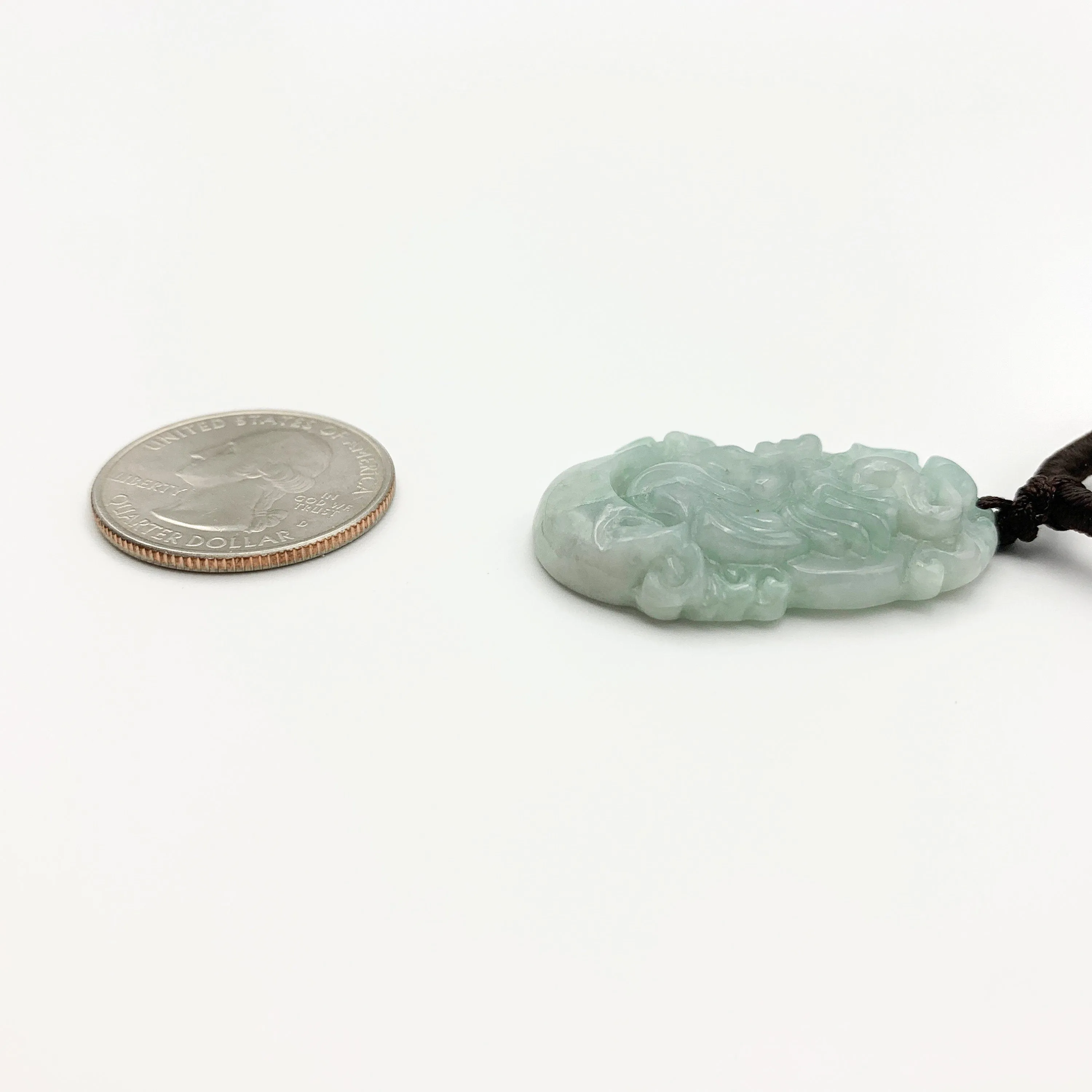 Jadeite Jade Dragon Chinese Zodiac Carved Pendant Necklace, YW-0110-1646517413