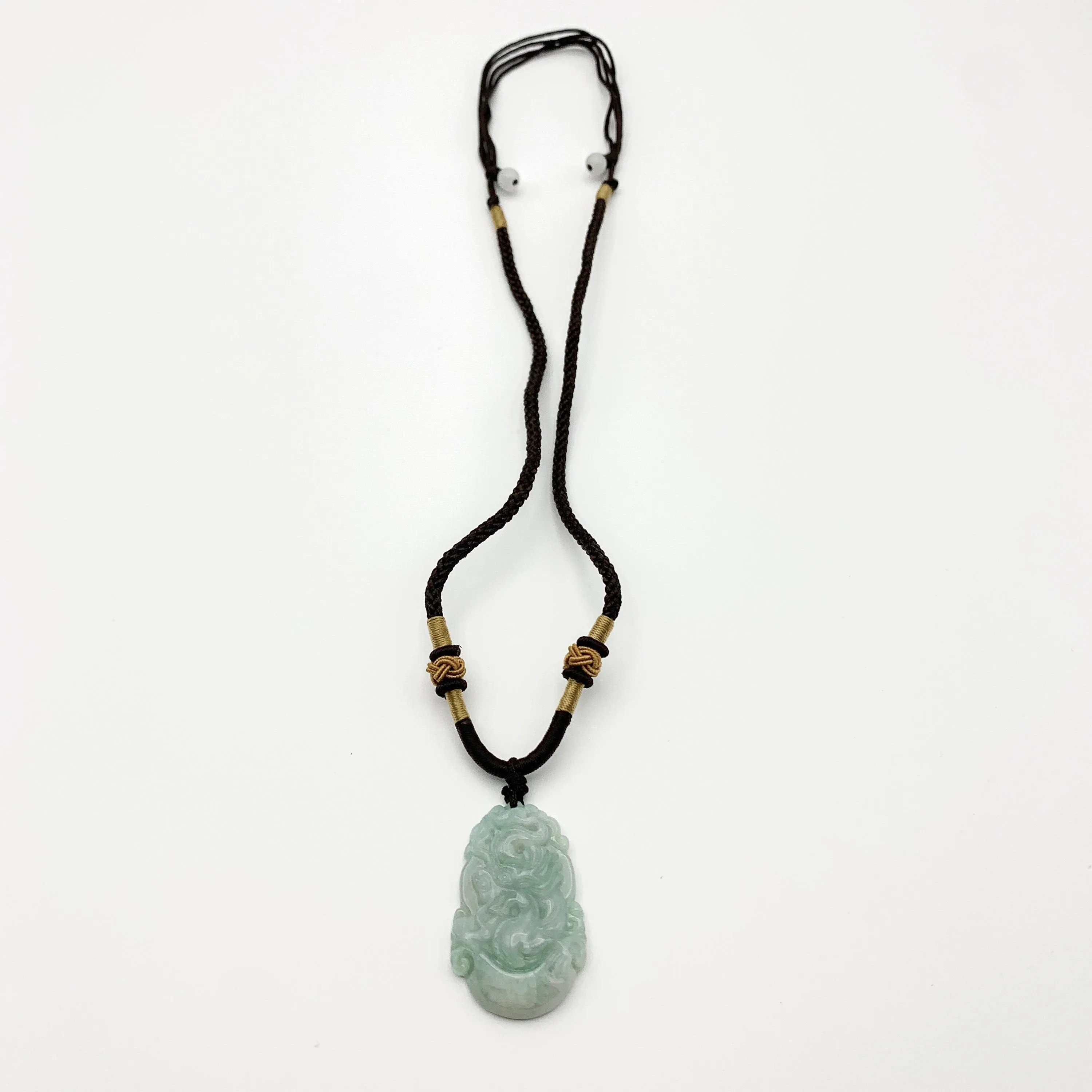 Jadeite Jade Dragon Chinese Zodiac Carved Pendant Necklace, YW-0110-1646517413