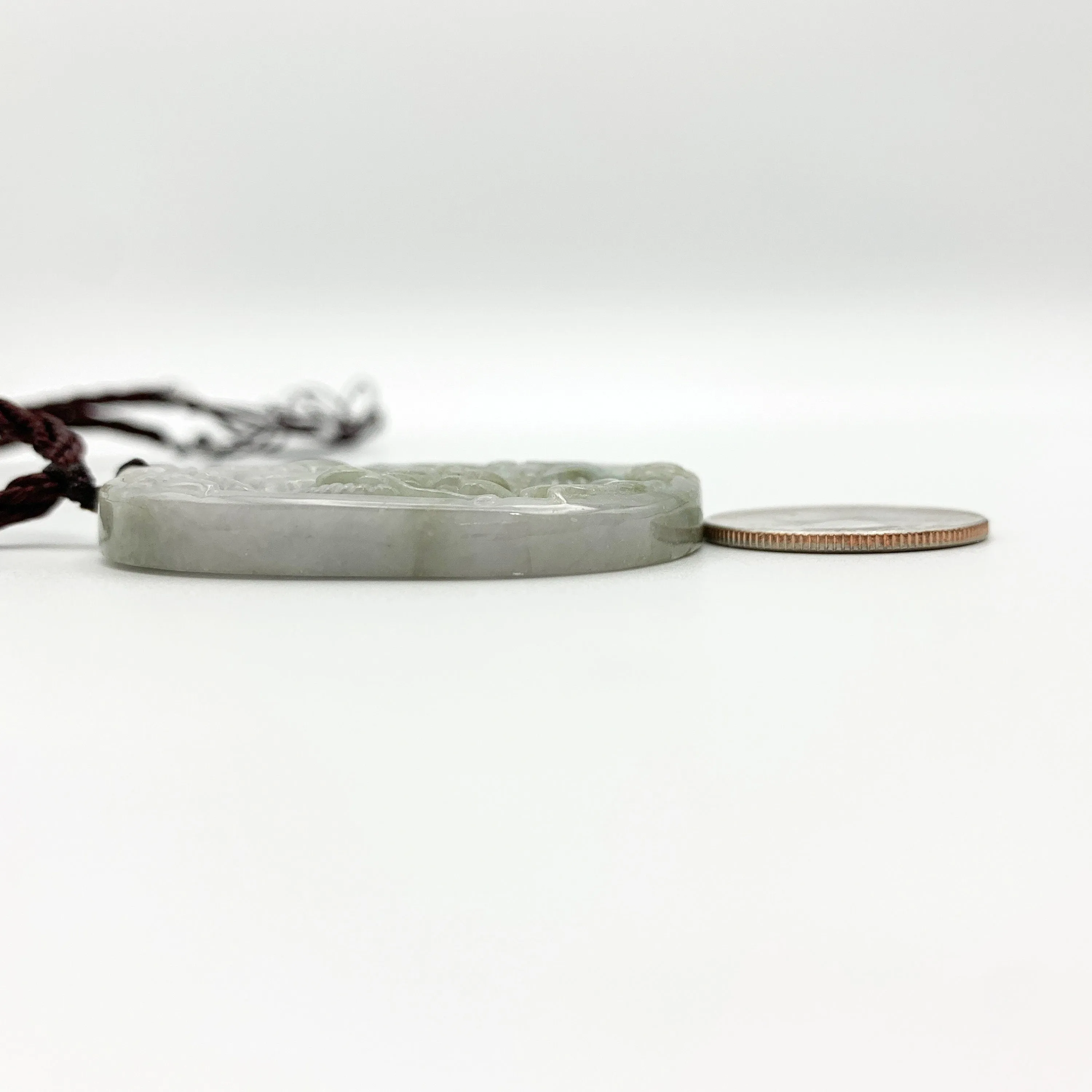Jadeite Jade Dragon Chinese Zodiac Carved Pendant Necklace, YW-0110-1646517680