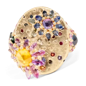 Large Daisy Clusterf@&$ Signet Ring - Size 8.5 - 11530