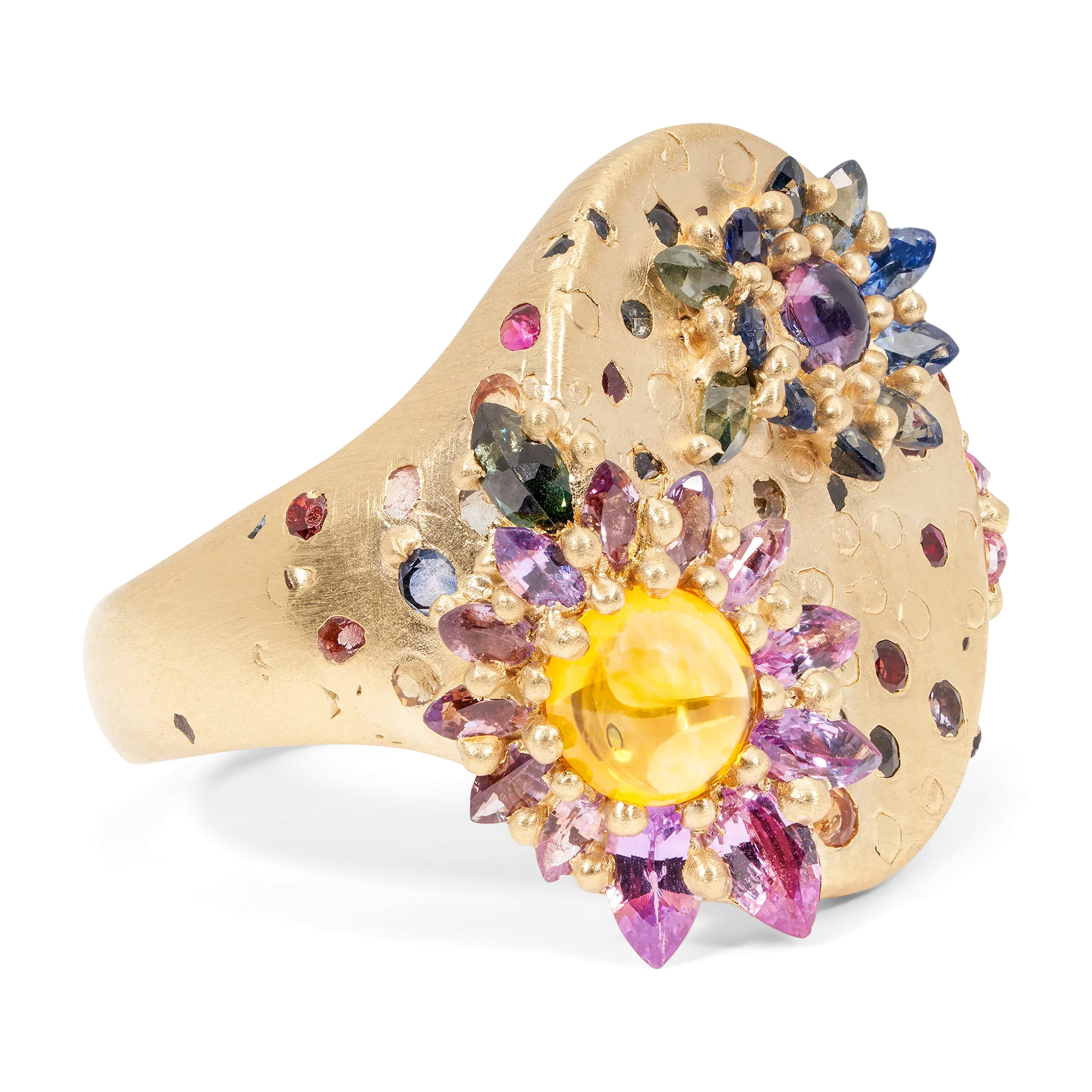 Large Daisy Clusterf@&$ Signet Ring - Size 8.5 - 11530