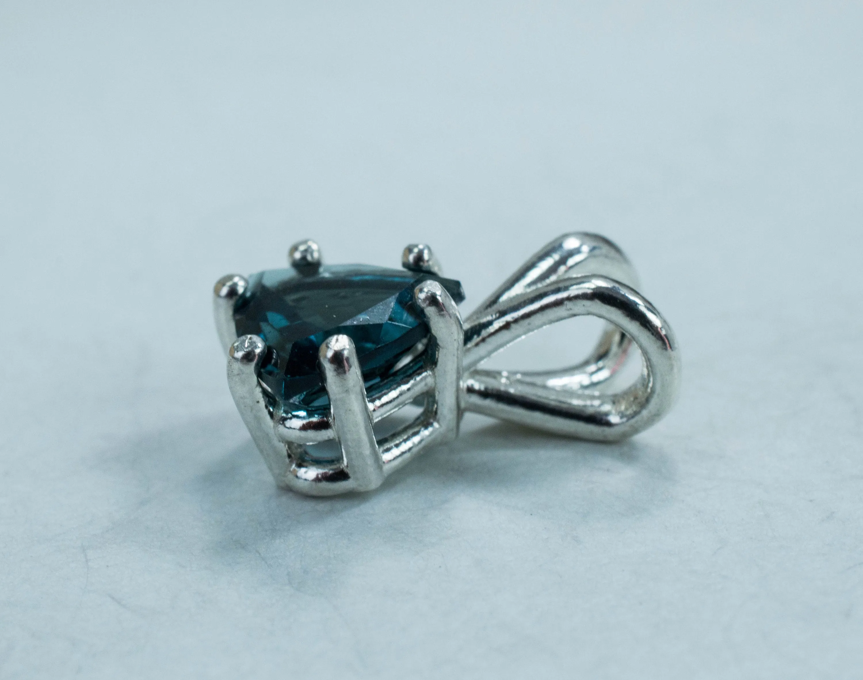 London Blue Topaz Pendant; Genuine Brazilian Topaz